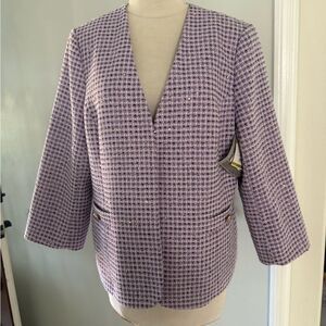Brand new women’s Kasper Purple Checkered Women's Blazer size 14